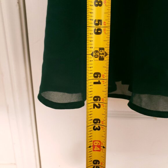 Lulus My Whole Heart Emerald Green Long Sleeve Wrap Dress Formal Party Size L - Picture 6 of 16